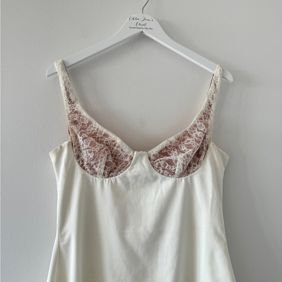 HOUSE OF CB Cassandra White Lace Satin Mini Dress L - Picture 9 of 14